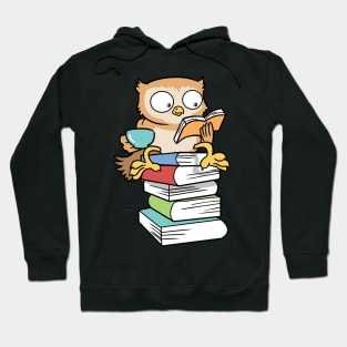 Kawaii Book Owl Tea Coffee Hoodie